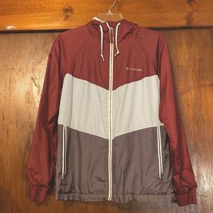Columbia rain jacket with fleece lining.